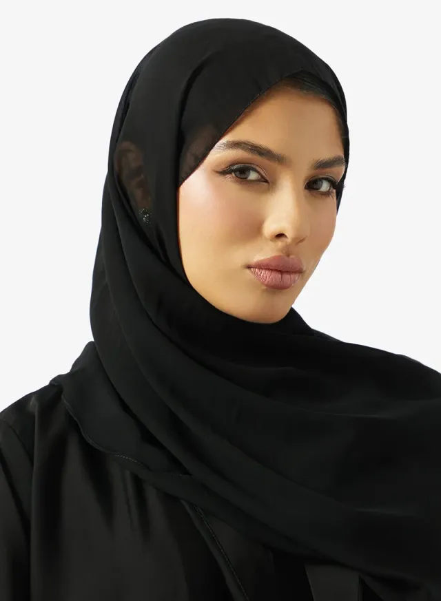 Black Pleated Abaya with Sheila - Ramadan Collection – image 5