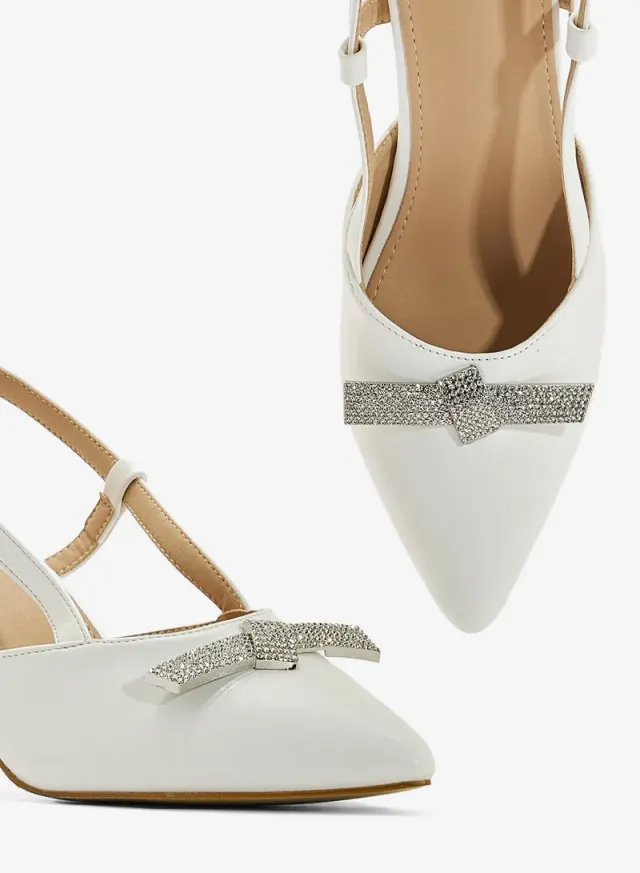 Slingback Heeled Pumps White – image 4
