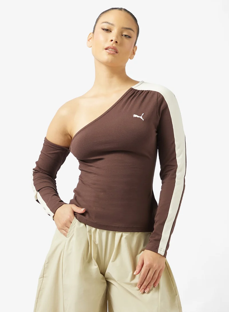 T7 Asymmetric T-Shirt Dark Brown