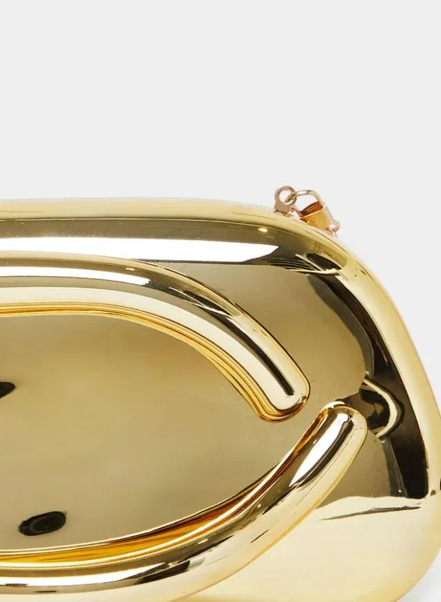 Smooth Chain Strap Clutch Metallic – image 3