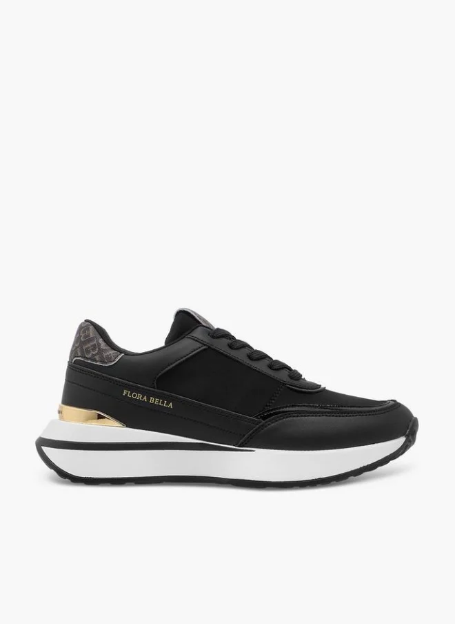 Women's Monogram Lace-Up Sneakers Black