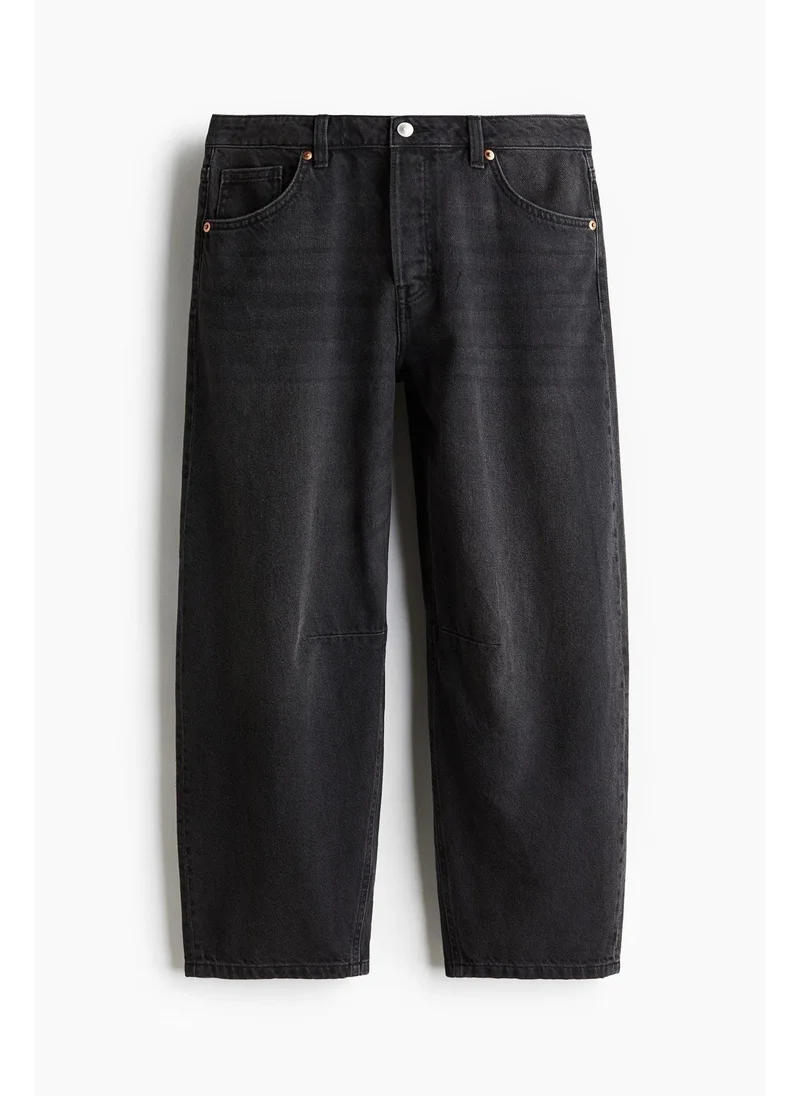 High-Rise Barrel Crop Jeans
