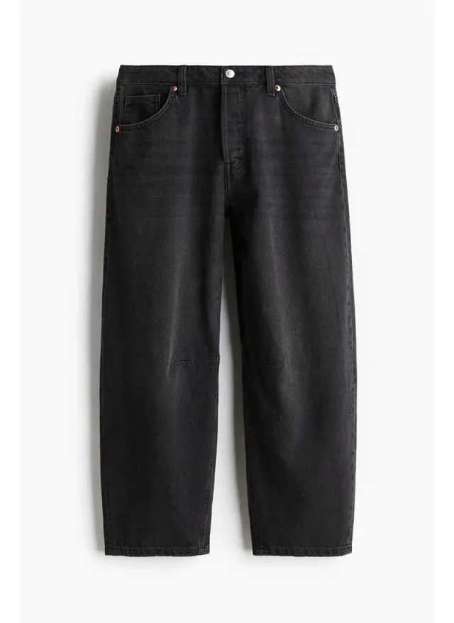 High-Rise Barrel Crop Jeans