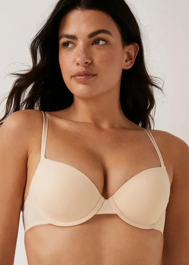 2-Pack Underwired Padded T-Shirt Bras - White and Nude – image 4
