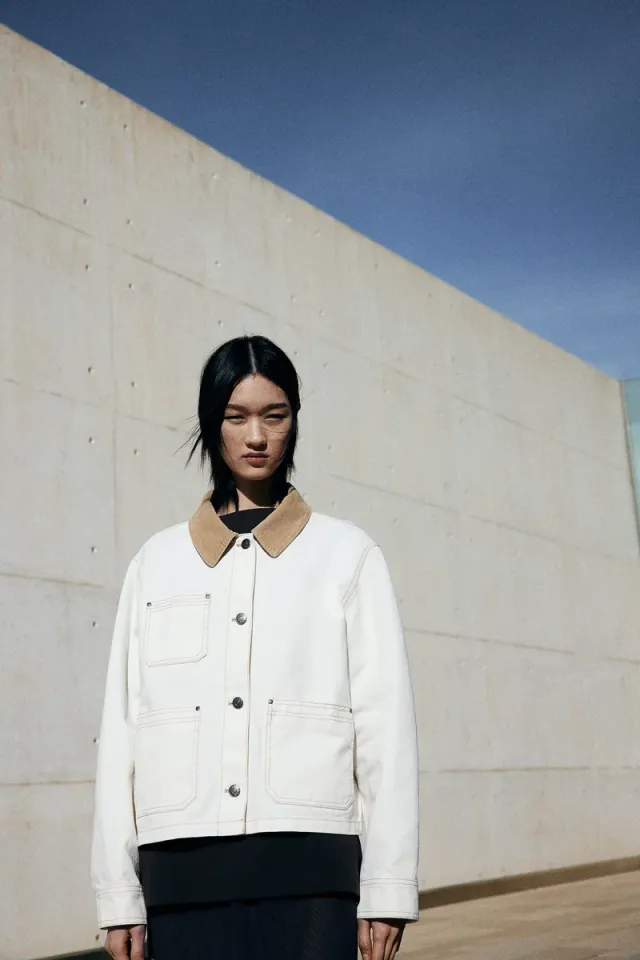 Corduroy Collar Denim Jacket – image 5
