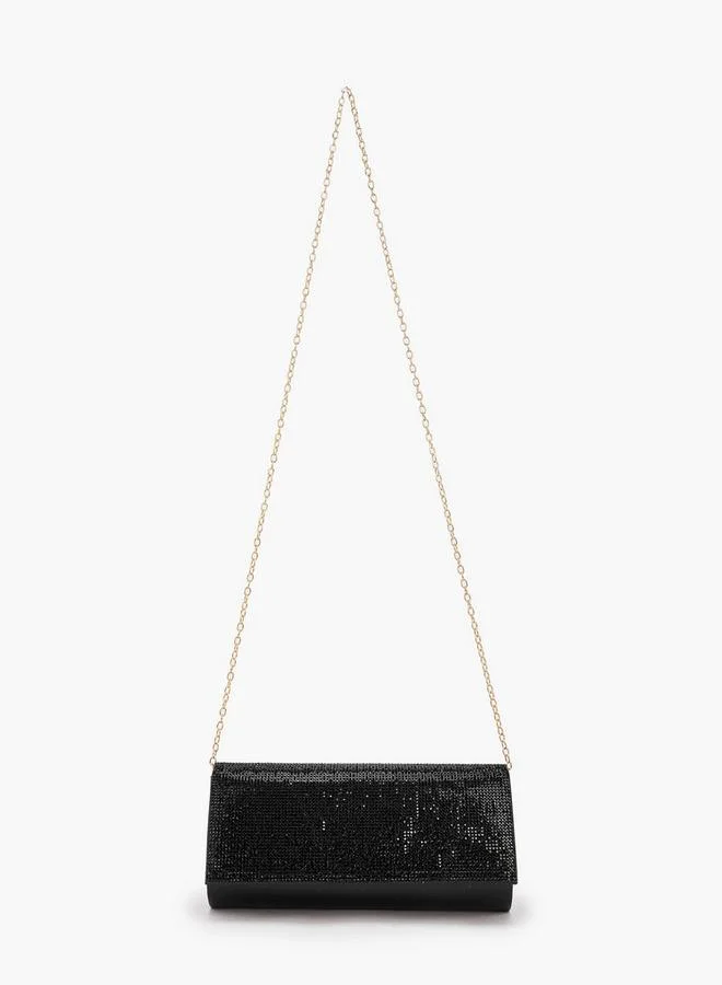 Embellished Clutch With Chain Strap
