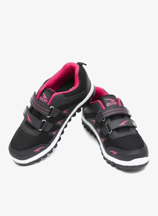 Black Lightweight Running Shoes for Women with Hook and Loop Closure – image 5