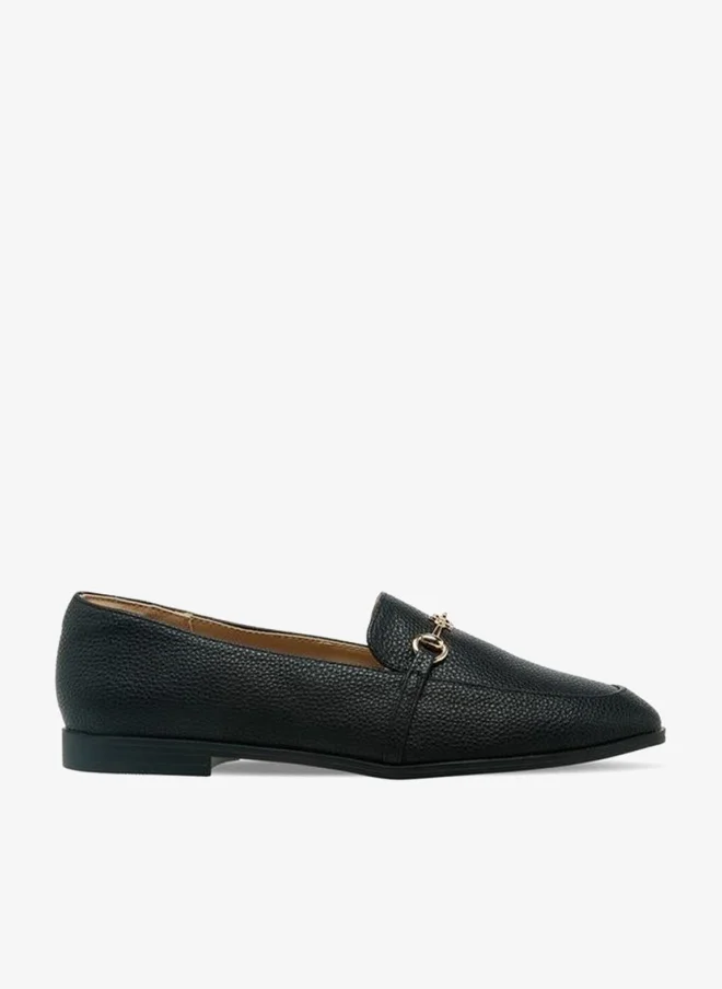 Women's Textured Slip-On Loafers Black