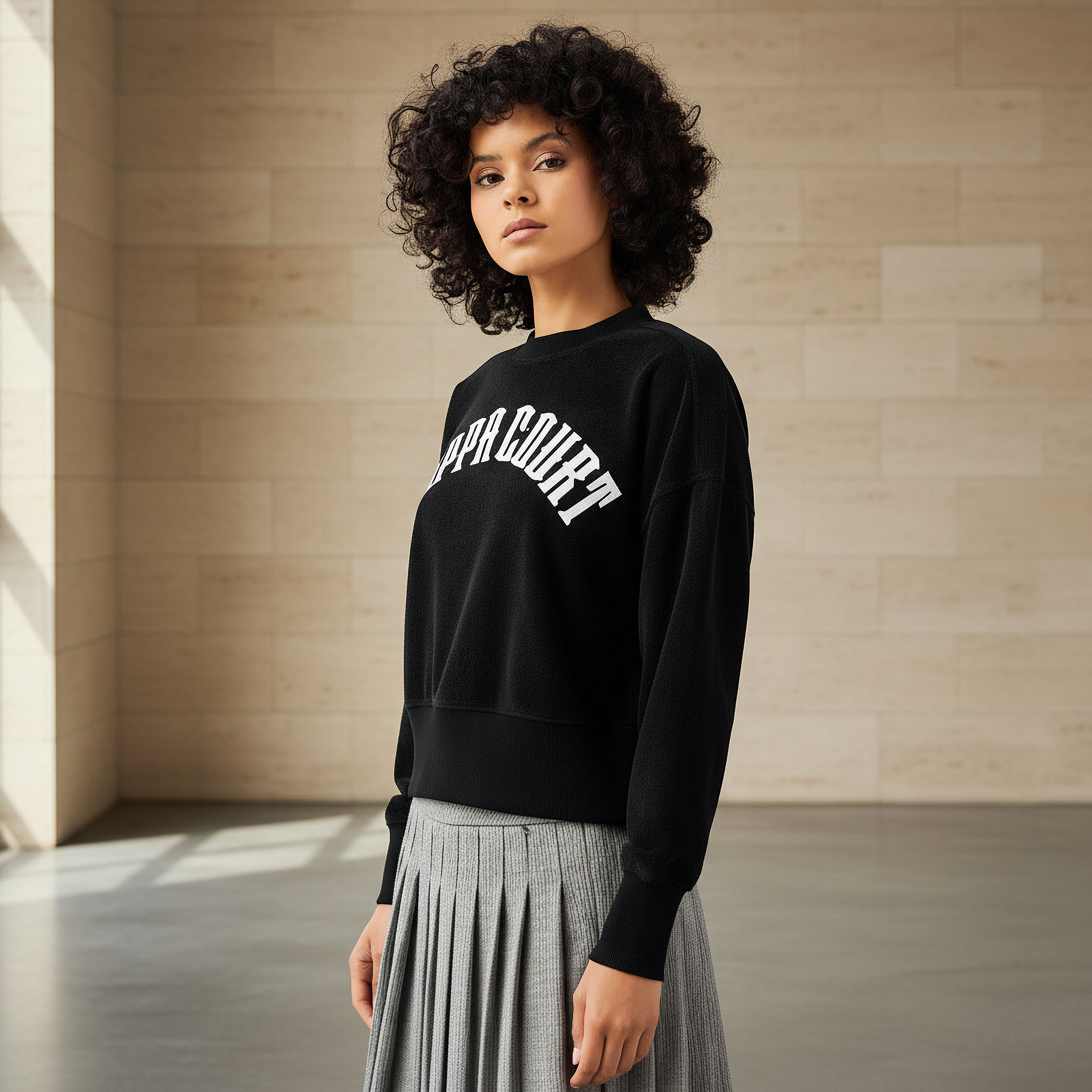 Kappa Women's Printed Sweatshirt Black