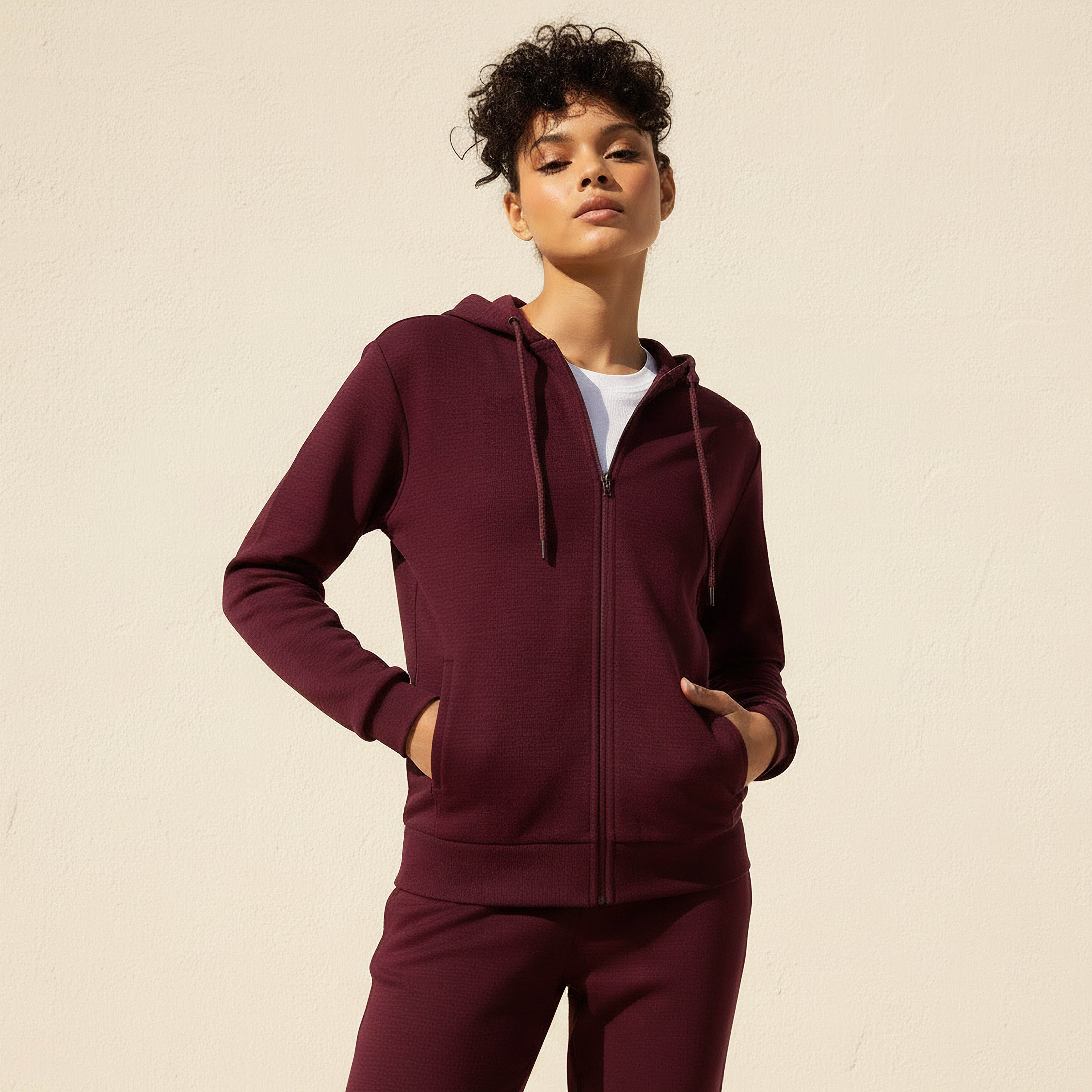 Kappa Women Logo Detail Zip Through Hoodie with Long Sleeves