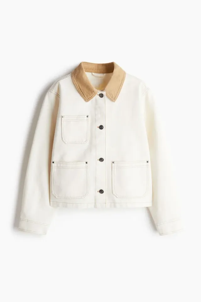 Corduroy Collar Denim Jacket – image 2