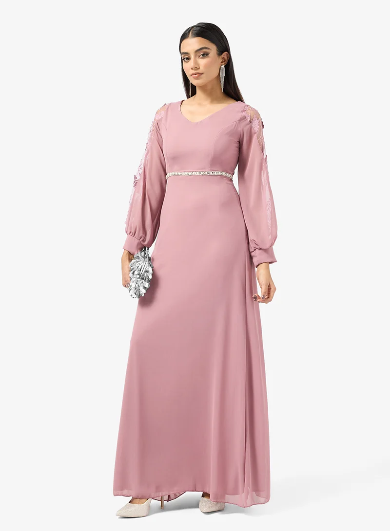 Embellished Puff Sleeve Dress