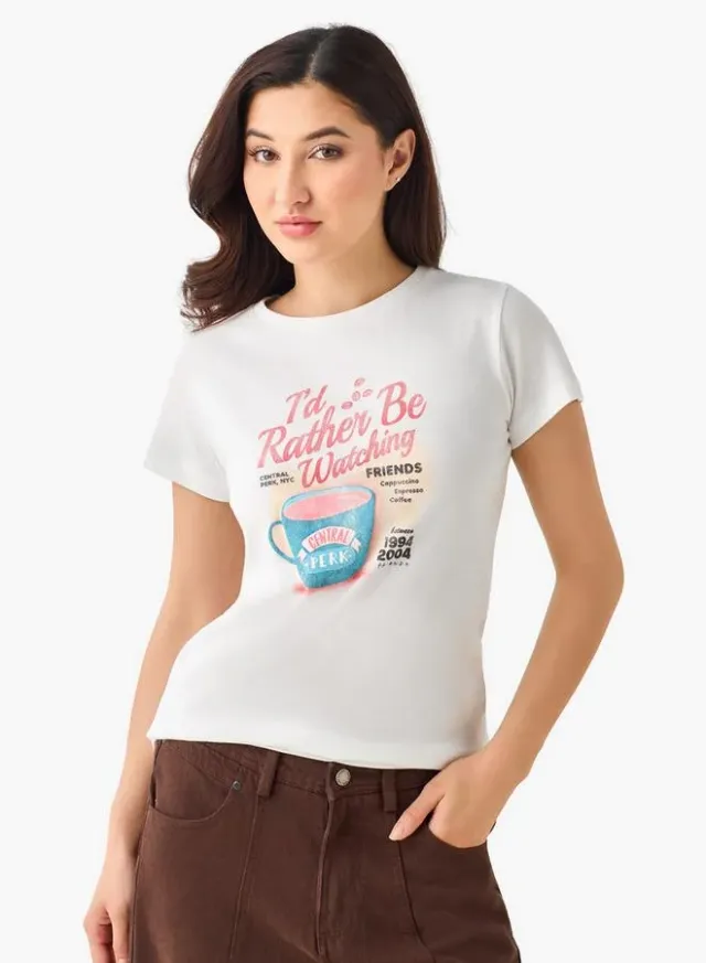 Graphic Print Cotton T-shirt White