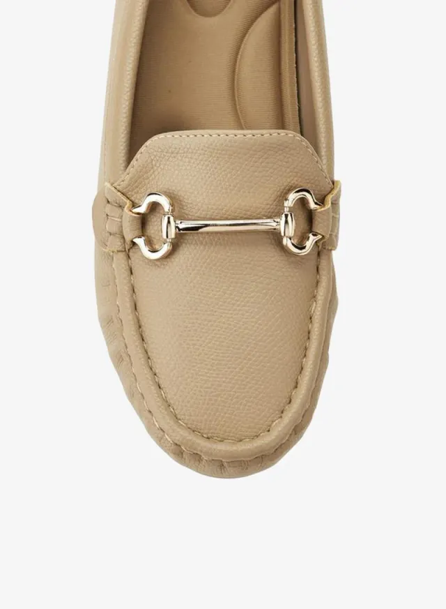 Metallic Trim Loafers Taupe – image 4