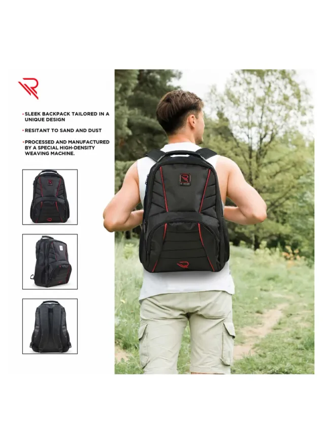 Reflection 3-Compartment Travel and School Backpack Black – image 4