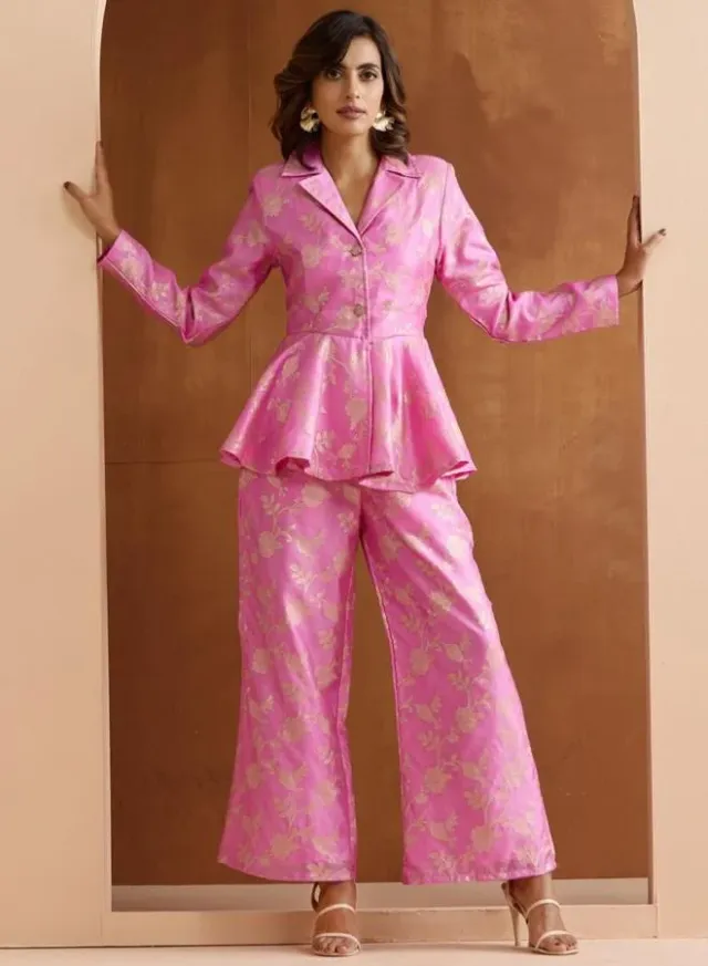 Embroidered Tunic & Palazzo Co-ord Set Lilac