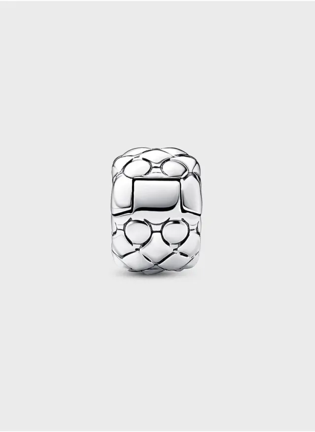 Sterling Silver Clip Charm with Cubic Zirconia Sparkling Row Design – image 2