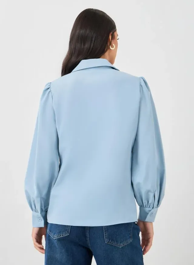 Balloon Sleeve Tie-Up Shirt White – image 5