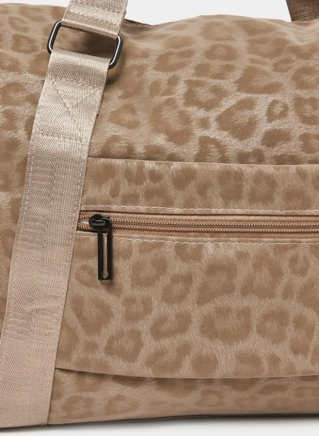 Khaki Animal Print Gym Bag with Adjustable Shoulder Strap – image 2