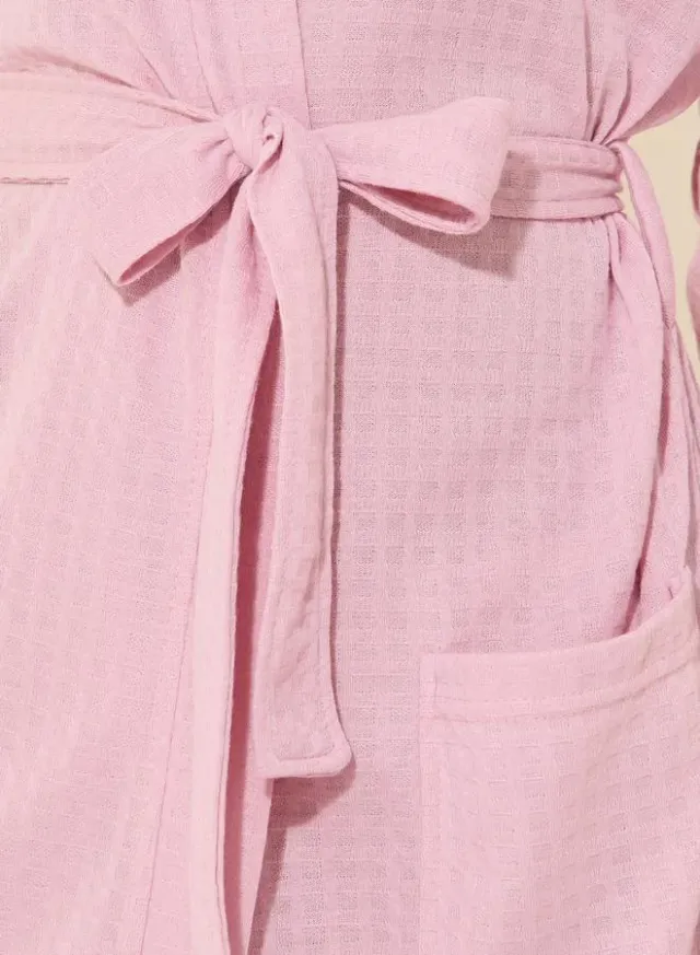 Textured Long Sleeve Tie-Waist Robe – image 4