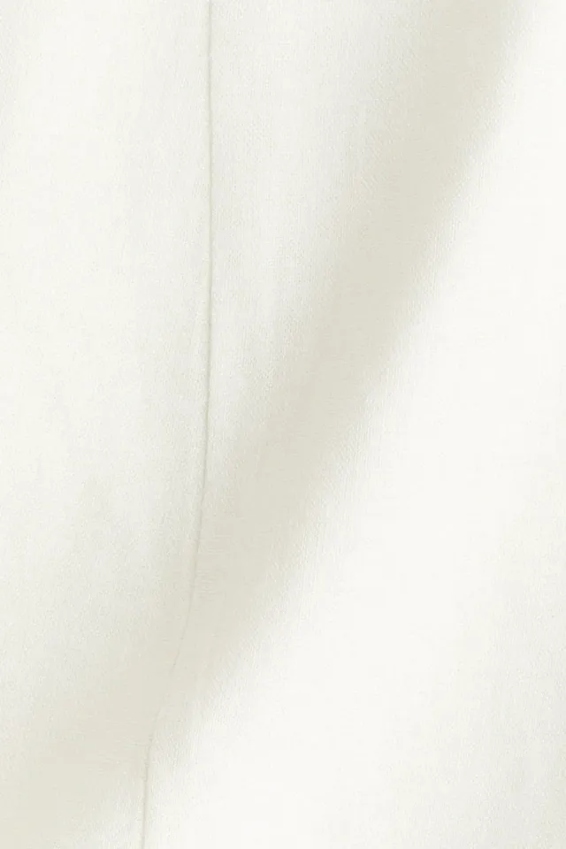 White Linen-Blend Halterneck A-Line Midi Dress – image 4