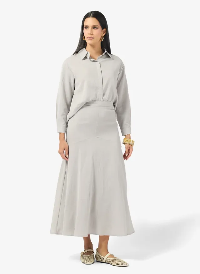 2-Piece Button Shirt and Skirt Set – image 5