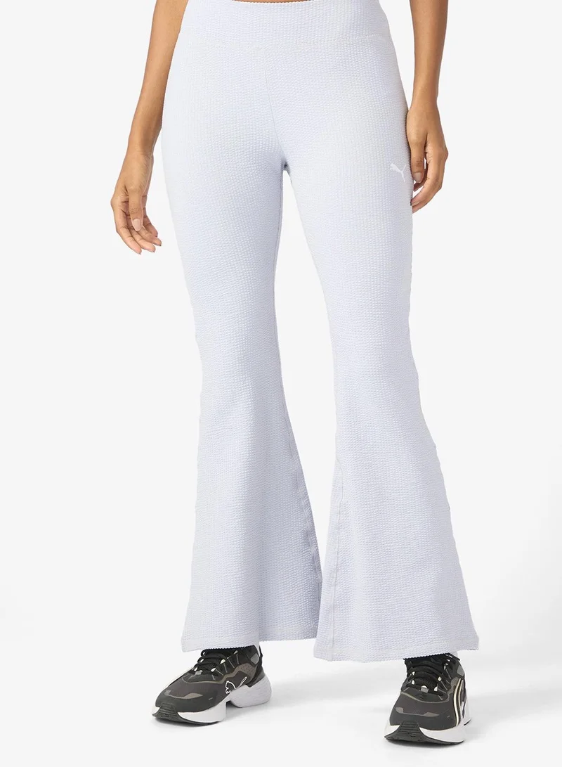 Dare To Textured Flared Leggings Blue
