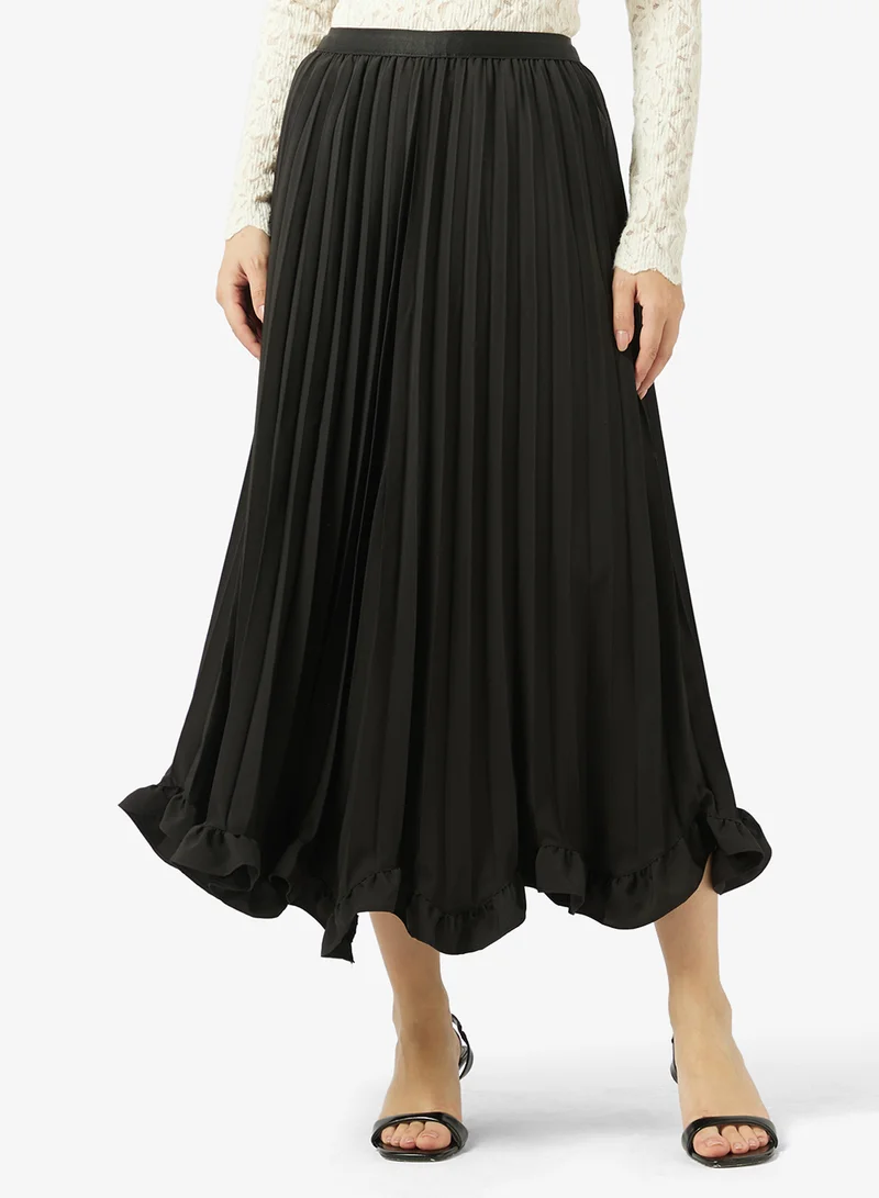 Ruffle Hem Skirt Black