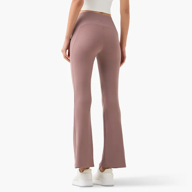 Regular Fit Flared Leggings with Ribbed Panel – image 3