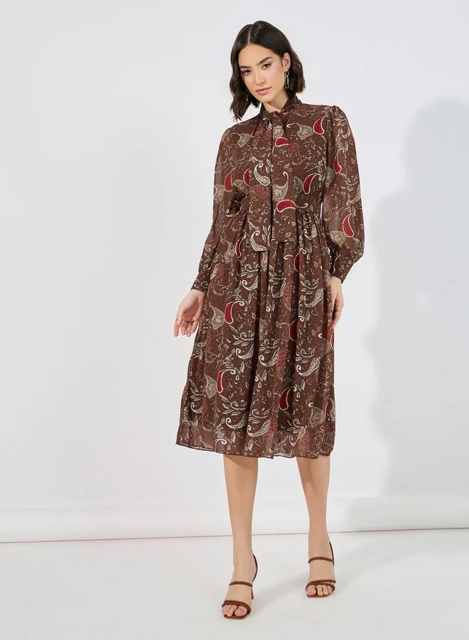 Women's Paisley Midi Dress