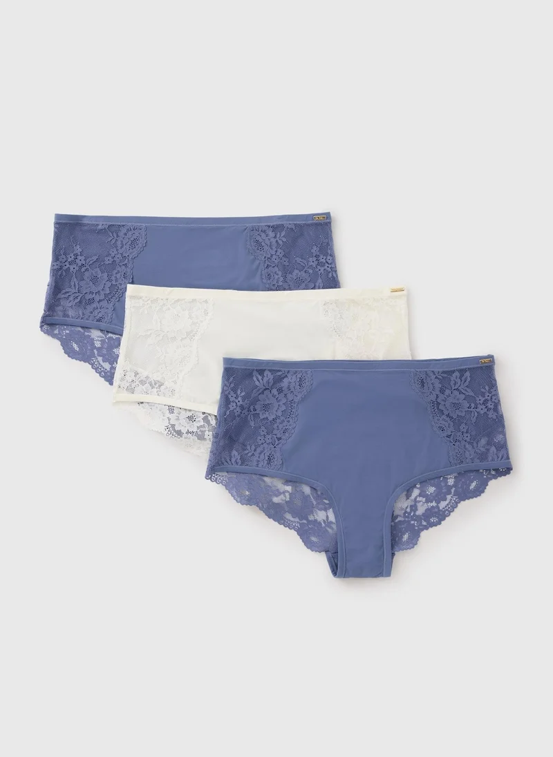 3-Pack Comfort Luxe Supersoft Full Knickers Blue