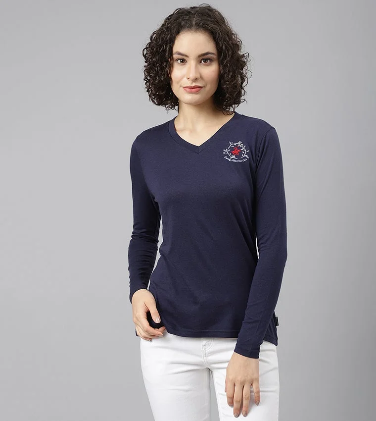 Beverly Hills Polo Club Women's Knit Top Deep Blue