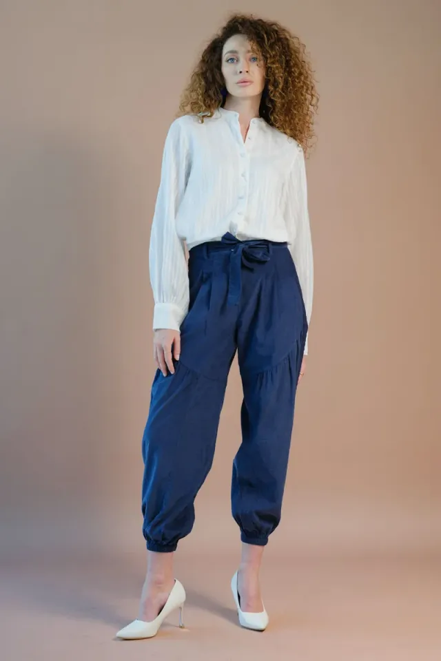 High-Waisted Cotton Balloon Pants – image 4