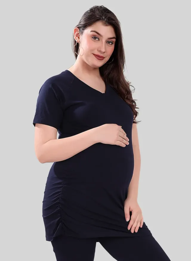 TUMMY Maternity T-shirt Pack of 2 Black and Blue – image 2