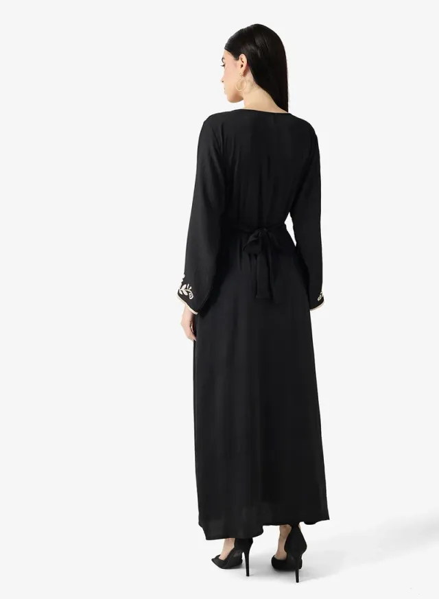 Embroidered Belted Jalabiya – image 2