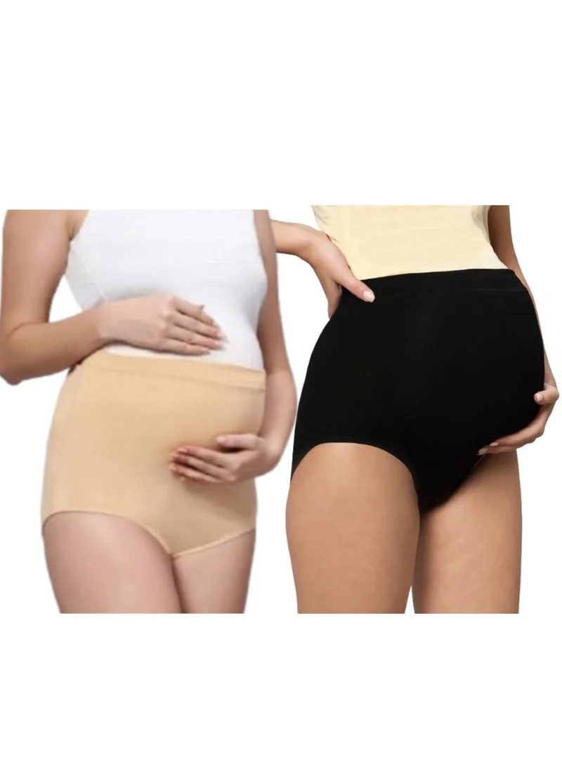 Women's High Waist Maternity Panties Set of 2 Pale Pink