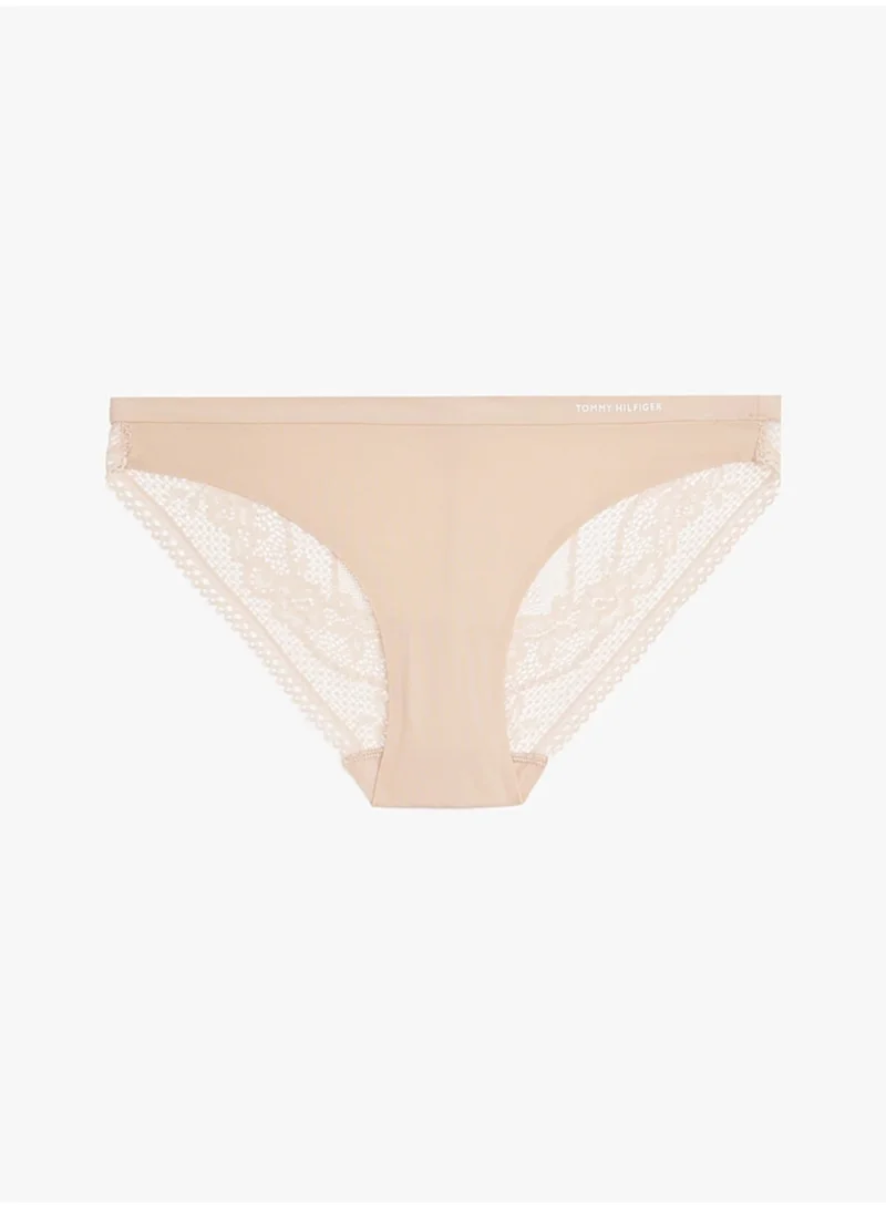 Logo Waistband Lace Briefs Pale Khaki