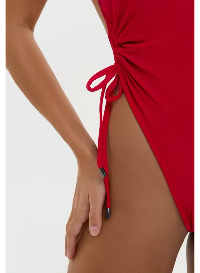 Deep V-Neck Halter Monokini with Adjustable Side Ties for Women – image 2