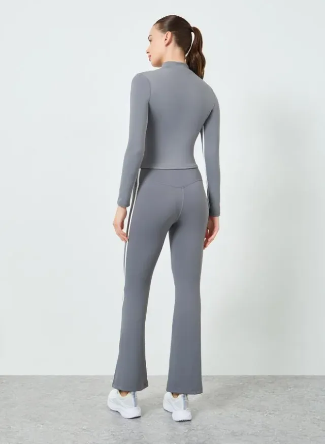 Contrast Stripe Jacket & Leggings Set Grey – image 5