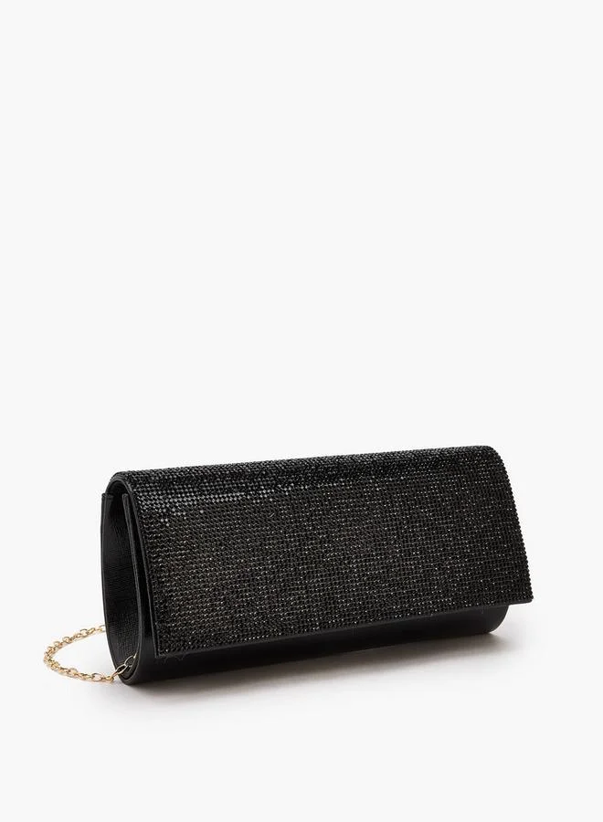 Embellished Clutch With Chain Strap