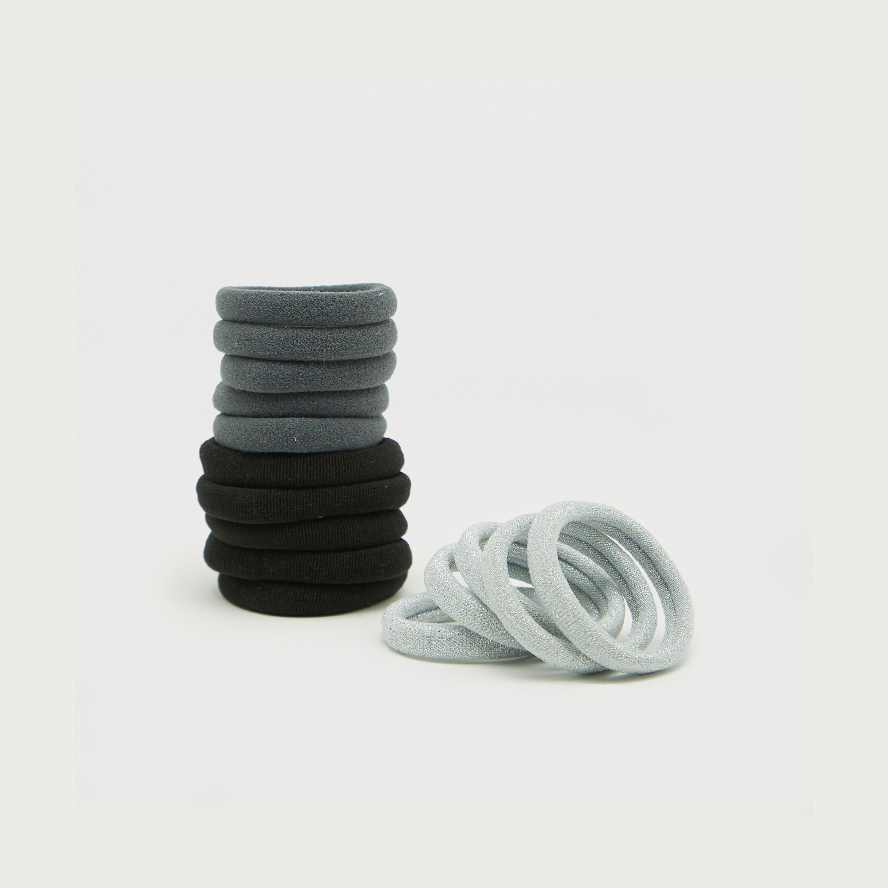15-Pack Solid Elastic Hair Ties Multicolour