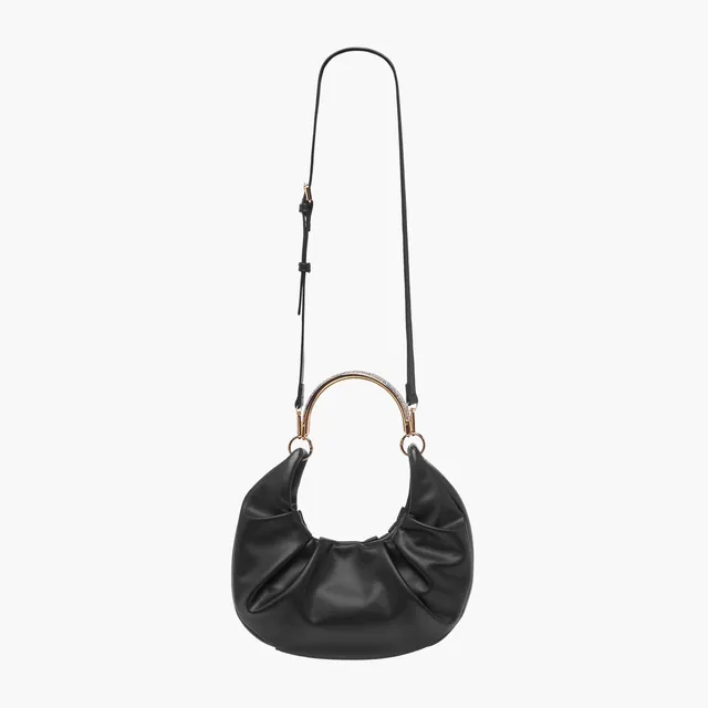 Ruched Crescent Hobo Bag with Adjustable Strap and Magnetic Closure – image 3