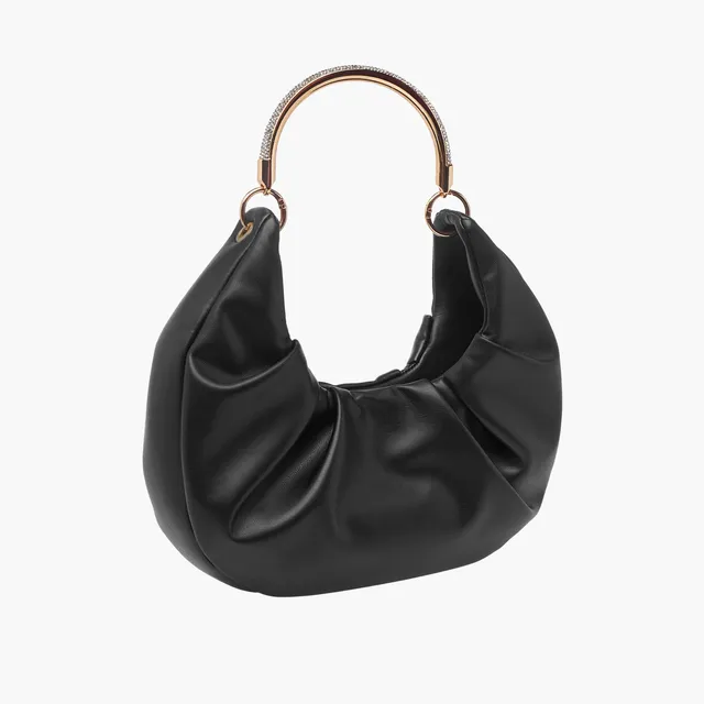 Ruched Crescent Hobo Bag with Adjustable Strap and Magnetic Closure – image 4