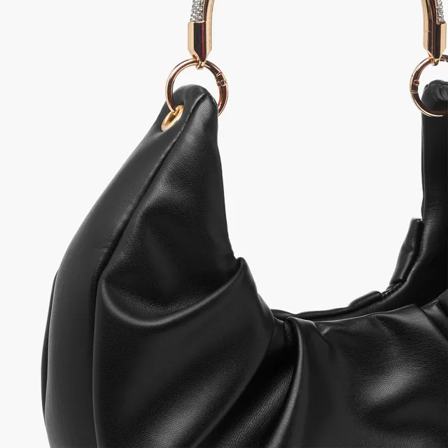 Ruched Crescent Hobo Bag with Adjustable Strap and Magnetic Closure – image 6