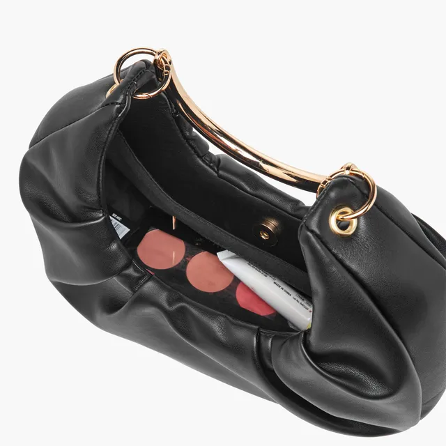 Ruched Crescent Hobo Bag with Adjustable Strap and Magnetic Closure – image 9
