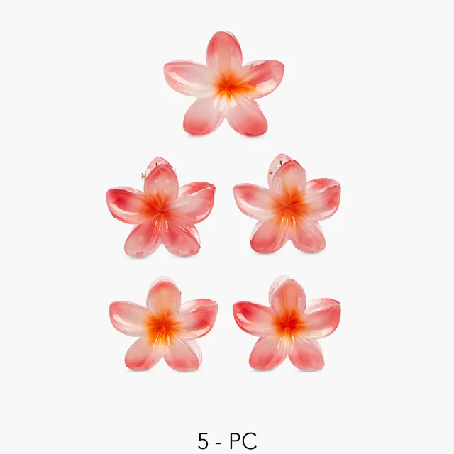 Pack of 5 Floral Hair Clamps