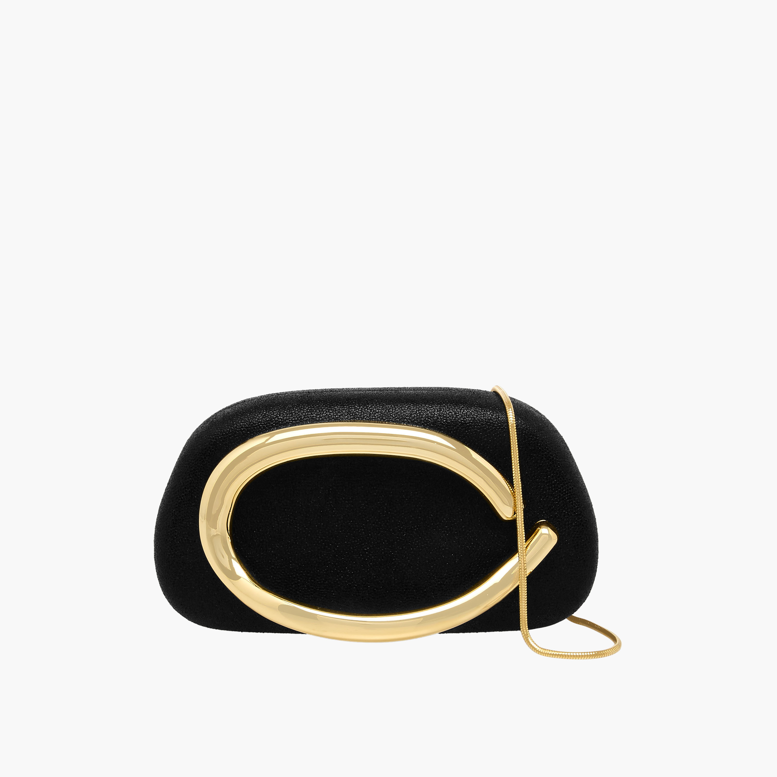 Metallic Accent Clutch with Detachable Chain Strap