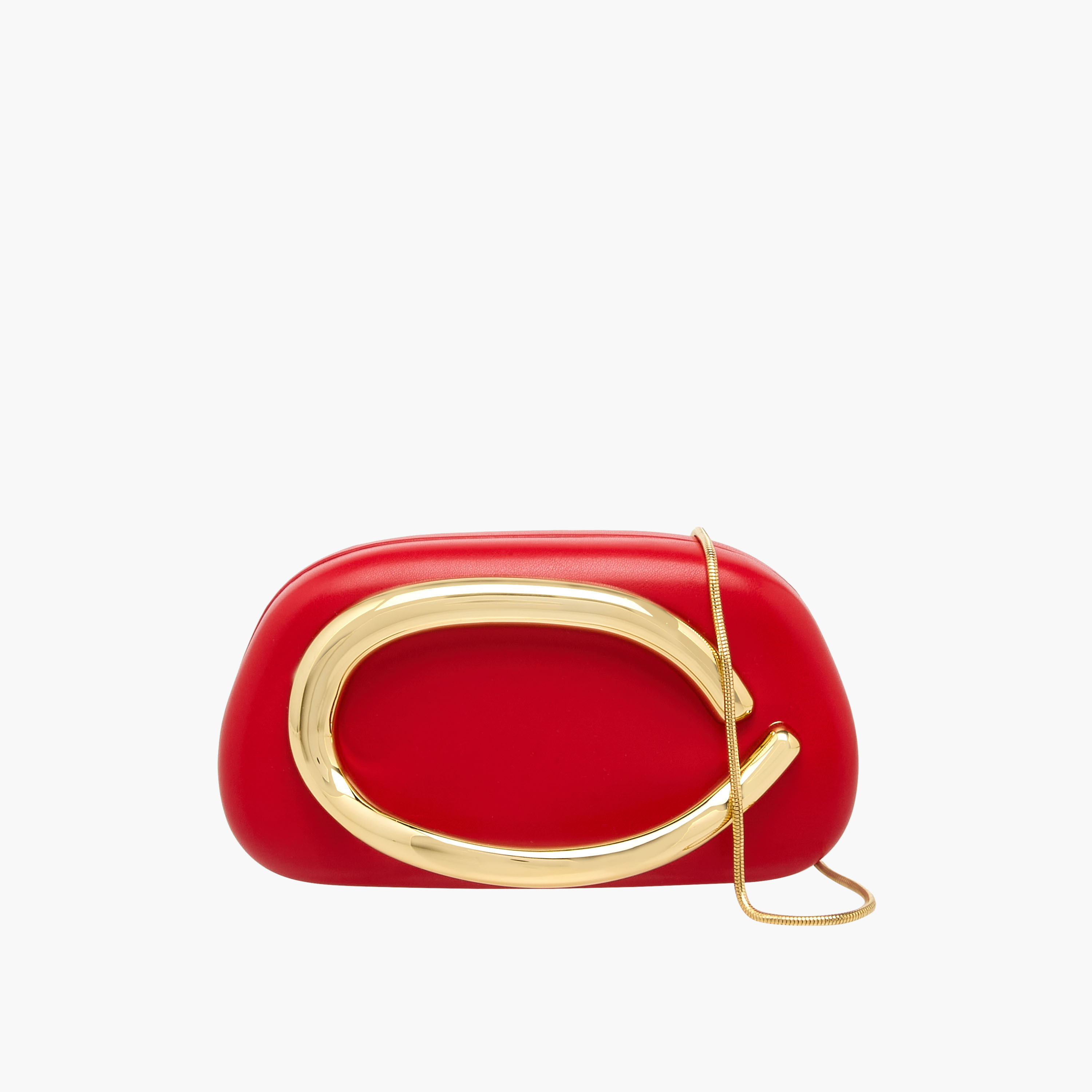 Metallic Accent Clutch with Detachable Chain Strap