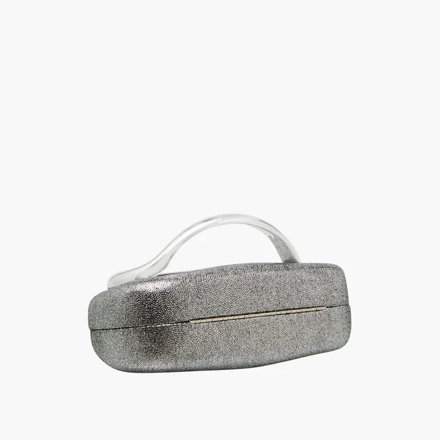 Metallic Accent Clutch with Detachable Chain Strap – image 7