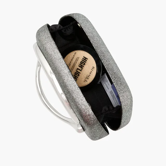 Metallic Accent Clutch with Detachable Chain Strap – image 9